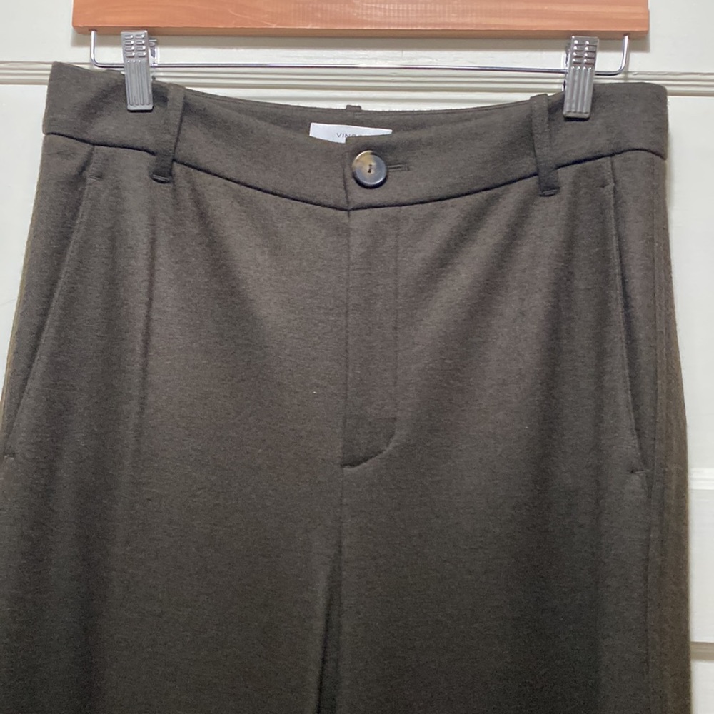 Vince wide-leg flat-front trousers 10 olive